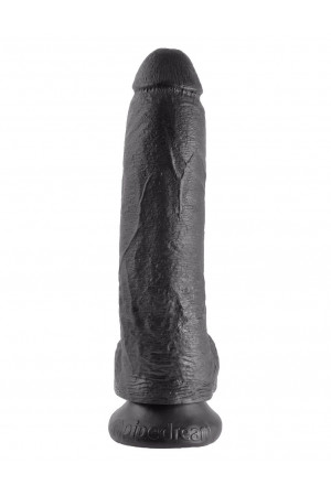 Чёрный фаллоимитатор 9  Cock with Balls - 22,9 см.