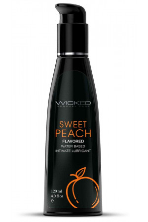 Лубрикант с ароматом спелого персика Wicked Aqua Sweet Peach - 120 мл.