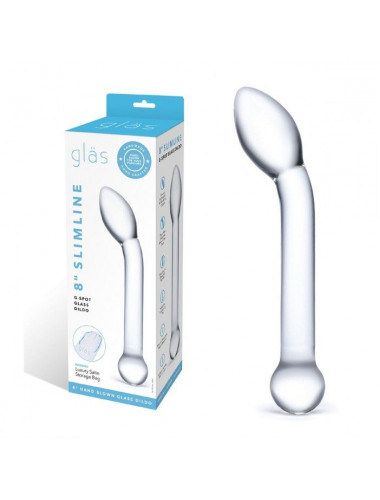 Прозрачный стеклянный фаллос для точки G Slimline G-Spot - 20 см.