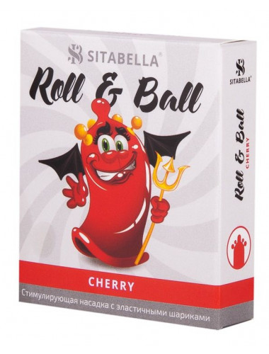 Стимулирующий презерватив-насадка Roll   Ball Cherry