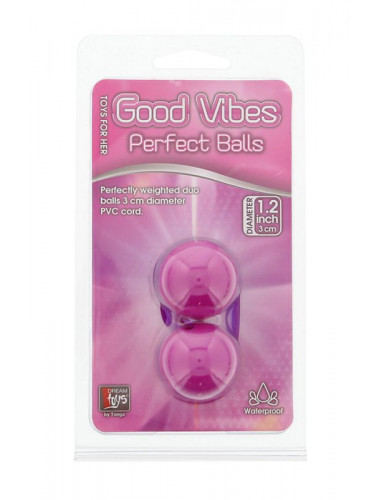 Фиолетовые вагинальные шарики на мягкой сцепке GOOD VIBES PERFECT BALLS