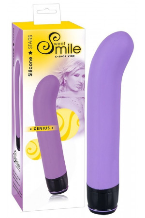 Фиолетовый вибратор G-точки Smile Genius - 20 см.