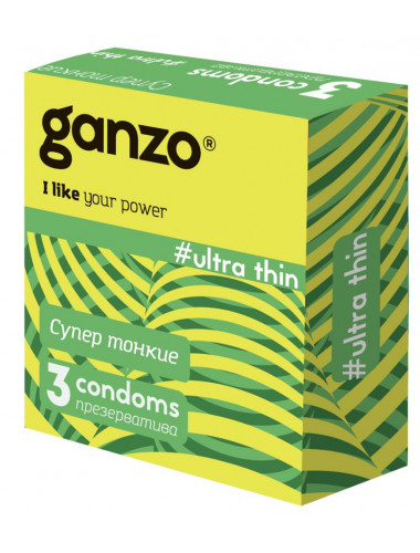 Ультратонкие презервативы Ganzo Ultra thin - 3 шт.