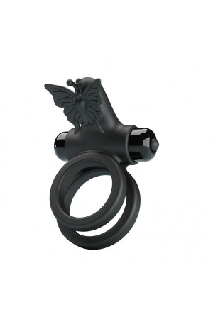 Черное эрекционное виброкольцо Passionate Ring IX