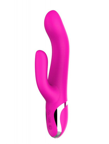 Розовый вибратор-кролик NAGHI NO.43 RECHARGEABLE DUO VIBRATOR - 23 см.