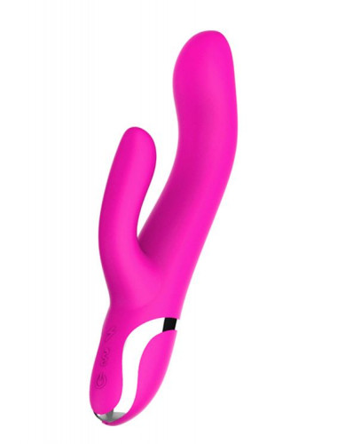 Розовый вибратор-кролик NAGHI NO.43 RECHARGEABLE DUO VIBRATOR - 23 см.