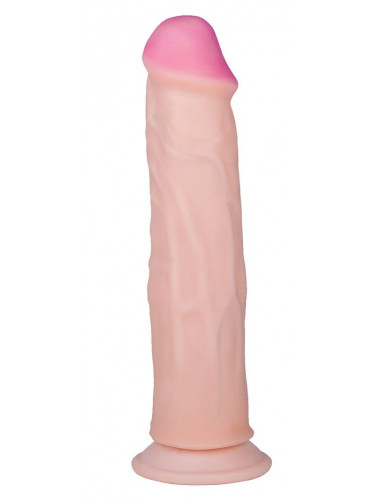 Фаллоимитатор с розовой головкой ART-Style №29 на присоске - 22 см.