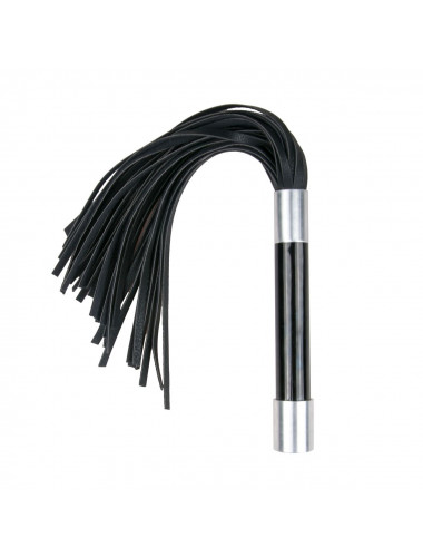 Черная плеть Easytoys Flogger With Metal Grip - 38 см.