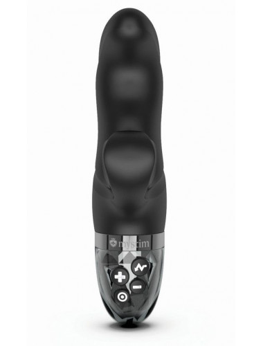 Черный вибратор-кролик с электростимуляцией Hop Hop Bob - 16 см.