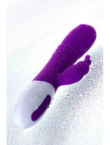 Вибратор c клиторальным стимулятором и с пульсирующими шариками фиолетовый 21,5 см
