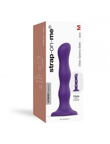 Фиолетовая насадка Strap-On-Me Dildo Geisha Balls size M