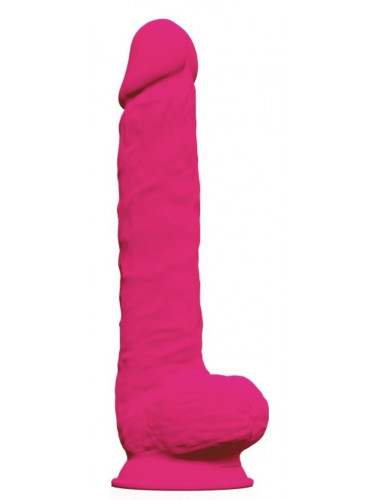 Ярко-розовый фаллоимитатор-гигант Model 1 - 38 см.
