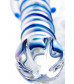 Фаллоимитатор стеклянный с голубыми полосками 23 см