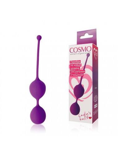 Вагинальные шарики cosmo фиолетовые 16 см