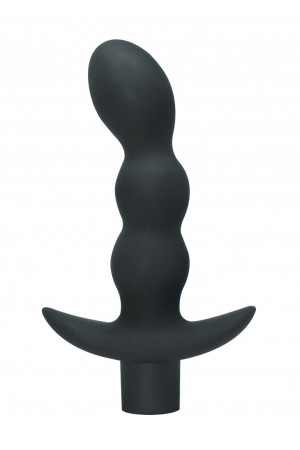 Серый анальный вибромассажёр Naughty - 14,5 см.