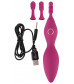 Ярко-розовый клиторальный вибратор с 3 насадками Spot Vibrator with 3 Tips - 17,9 см.