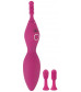 Ярко-розовый клиторальный вибратор с 3 насадками Spot Vibrator with 3 Tips - 17,9 см.