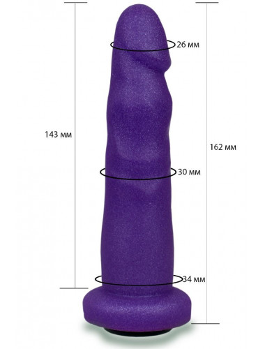 Фиолетовая реалистичная насадка-плаг - 16,2 см.