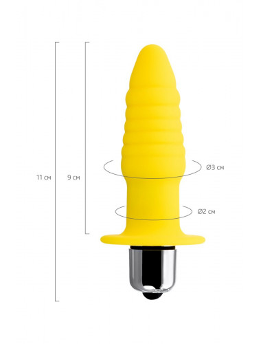 Анальная вибровтулка todo by toyfa 7 режимов желтая 9 см